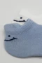 Bistyle 2li Sneakers Smile Penye Çorap Bs20106 Mavi Ekru