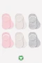 Bistyle 6lı Silikonlu Babet Penye Çorap Bs30101b Pembe Ekru Gri