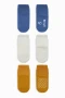 Bistyle Basic Kaymaz Penye Soket Çorap 3Lü BS10107 İndigo Ekru Hardal