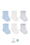 Bistyle Basic Penye Soket Çorap 6Lı BS10101B Mavi Ekru Gri