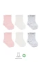 Bistyle Basic Penye Soket Çorap 6Lı BS10101B Pembe Ekru Gri