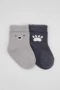 Bistyle Bear Penye Soket Çorap 2Li BS10116 Gri