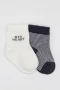 Bistyle Big Heart Penye Soket Çorap 2Li BS10117 Antrasit