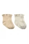 Bistyle Overlok Style Penye Soket Çorap 2li 10153 Bej