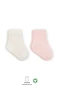 Bistyle Puan Derby Penye Soket Çorap 2Li BS10103 Pembe Ekru