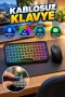 Bluetooth 5.2 RGB Aydınlatmalı Mini Kablosuz Klavye – 10 mm İnce Gövde