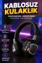Bluetooth 5.3 Rainbow LED Işıklı Kulak Üstü Kablosuz Kulaklık
