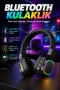 Bluetooth 5.3 Renkli Işık Efektli Katlanabilir Kablosuz Kulak Üstü Müzik Kulaklığı