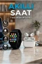 Bluetooth Arama Destekli Akıllı Saat Seti Kablosuz Kulaklık ve 7 Kordonlu Android iOS Uyumlu