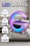 Bluetooth Hoparlör 15W Kablosuz Şarj Özellikli LED Gece Lambası