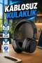Bluetooth Kulak Üstü Kablosuz Kulaklık Ayarlanabilir Baş Bantlı Katlanabilir Tasarım