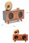 Bluetooth Nostalji Speaker Radyo Gramofon Ahşap Görünümlü Vintage Hoparlör