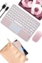 Bluetooth Touchpad Klavye Ultra İnce Taşınabilir Kablosuz Q Klavye Standlı Kılıf