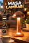Bronz LED Masa Lambası – 3 Işık Modlu Dokunmatik ve USB Şarjlı