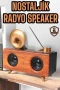 Nostaljik Çalar Radyo Bluetooth Hoparlör Müzik Kutusu FM Radyo USB SD Kart Destekli