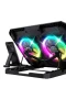 RGB Aydınlatmalı Çift Fanlı Laptop Soğutucu – Ayarlanabilir 12-17 İnç Notebook Standı