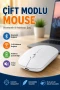 Çift Modlu Bluetooth ve Kablosuz Şarjlı Mouse – Ergonomik Sessiz Tasarım