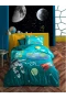 Cotton Box Junior Nevresim Takımı Tek Kişilik Little Astronaut Turkuaz