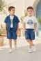 Denim Gömlek ve Şortlu 3 Parça Çocuk Takımı – 6/10 Yaş