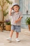 Denim Şort ve Şapkalı 3lü Çocuk Takımı | 2-6 Yaş