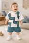 Geometrik Baskılı Oversize Bebek Takımı – 6/18 Ay