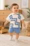 Geometrik Desenli Oversize Bebek Takımı – 6/18 Ay