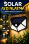 Güneş Enerjili Solar Bahçe Lambası 100 LED Hareket Sensörlü Dış Mekan Aydınlatma