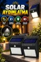 Hareket Sensörlü Solar LED Dış Mekan Lambası – 3 m PIR Algılama 1200 mAh Beyaz Işık