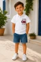 Keten Tişört ve Denim Şort Çocuk Takımı – 2/10 Yaş