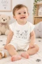 Kısa Kollu Şort Paça Bebek Tulumu – 6/24 Ay