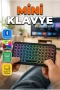 Kompakt Siyah RGB Işıklı Bluetooth Mini Klavye