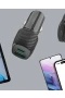 38W Type-C ve USB Portlu Çift Çıkışlı Araç Şarj Cihazı Kompakt Tasarım