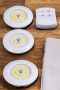 3lü Uzaktan Kumandalı Yapışkanlı Spot LED Lamba Beyaz Işık Ayarlanabilir
