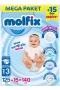 Molfix Mega Paket Bebek Bezi 3 Beden 4-9 Kg 140 Adet