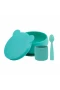 Oioi Blw I Silikon Beslenme Seti 3lü (kaseli) Aqua Green
