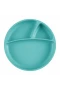 Oioi Porsiyon Vakum Tabanlı Silikon Tabak Aqua Green