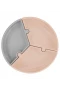 Oioi Puzzle Vakum Tabanlı Silikon Tabak Bubble Beige / Powder Grey