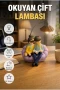 Okuyan Çift Figürlü Dekoratif LED Gece Lambası Reçine Masa Lambası