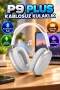 P9 Plus Beyaz Kablosuz Bluetooth 5.2 Mikrofonlu Kulak Üstü Kulaklık