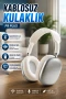 P9 Plus Kablosuz Bluetooth Kulak Üstü Kulaklık Beyaz Mikrofonlu Katlanabilir