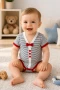Papyon Detaylı Çizgili Bebek Body – 6-18 Ay