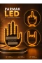 Parmak LED Amber Renkli Işık 176 LED El Hareketi Kontrollü