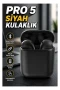 PRO 5 Siyah Bluetooth Kulaklık – Dokunmatik Kontrol | Siri Uyumlu