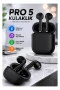PRO 5 Siyah Bluetooth Kulaklık – Dokunmatik Kontrol ve Siri