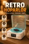 Retro Bluetooth Hoparlör Gece Lambalı Dijital Saatli Stereo Müzik Çalar