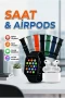 S1000 Pro Max Akıllı Saat ve AirPods Bluetooth Kulaklık Seti 7 Kordonlu