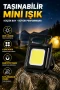 Şarjlı COB LED Mini Fener – 4 Işık Modlu, Manyetik Tabanlı ve Katlanabilir Standlı