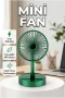 Şarjlı Mini Fan – Katlanabilir Tasarım ve 3 Kademeli Hız Ayarı