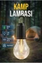 Şarjlı Retro LED Kamp Lambası – 3 Aydınlatma Modlu, Type-C Girişli ve Askı Kancalı