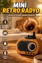 Şarjlı Retro Mini Bluetooth Hoparlör FM Radyo USB SD Kart AUX Destekli 5W